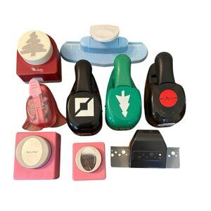 Lot Of 9 Craft Scrapbooking Tools Mixed Shapes Brands Sizes Paper Punchers Block